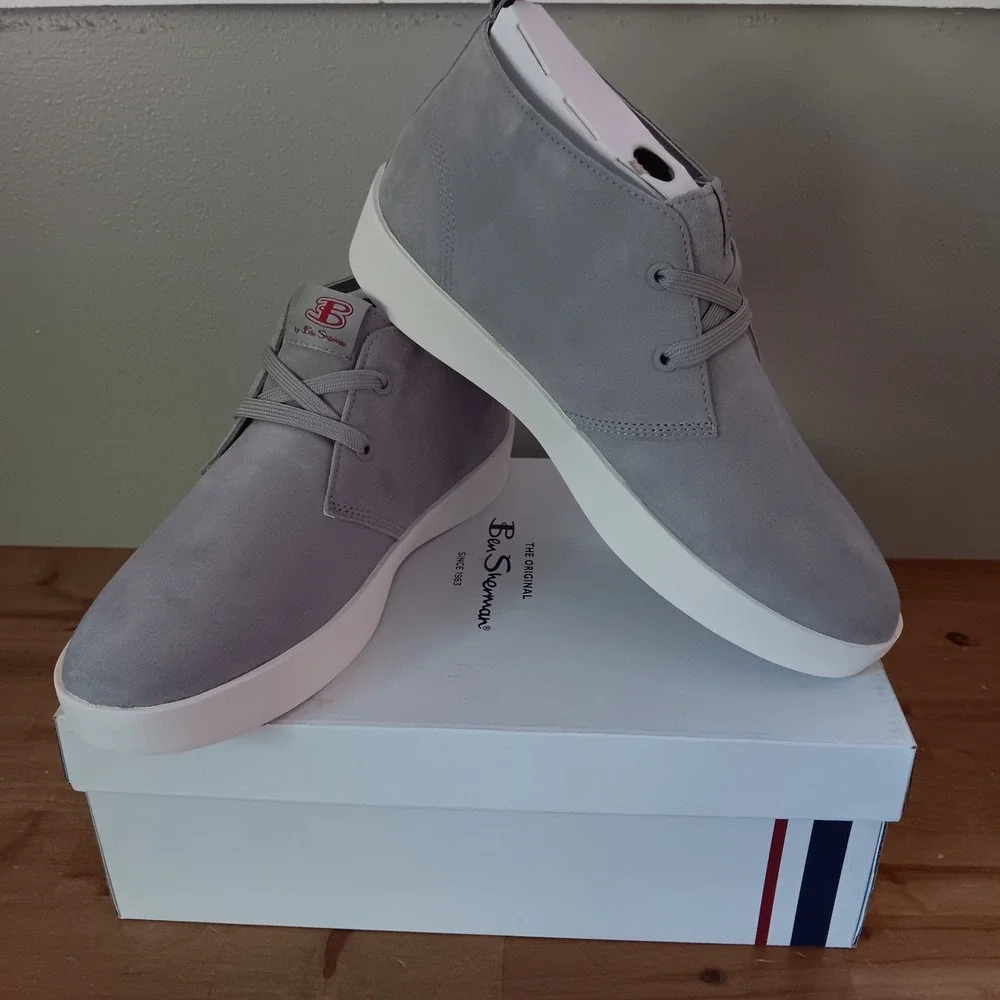 Ben Sherman Thames Chukka Boots Mens 8.5 D Grey New Suede Desert BSMTHAMS-0985